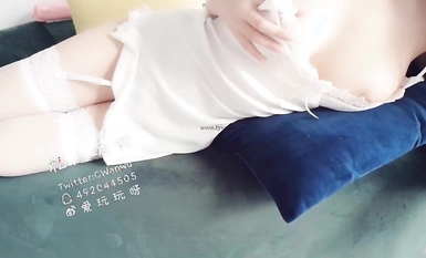 익스트림 화이트 리치 뷰티 (개인 장난감〗 섹시한 화이트 실크 드레스 개인 촬영, 초강력, 화이트 부드러운 부드러운 바디 슈퍼 유혹의 순수하고 아름다운 시각적 감각!