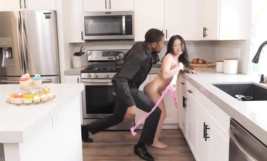 Beautiful girl [Lulu Chu] deep-throating and eating chicken popping her body is petite being black ancestor all kinds of position no condom output oral explosion eating sperm one strong and one weak visual intensity.