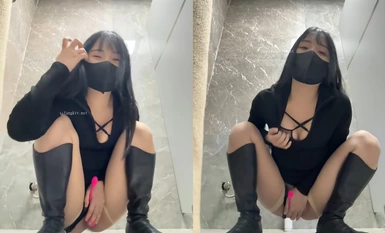 Long Legs Black Silk Public Toilet Goddess Asia-Lynn 21 Hours (28)