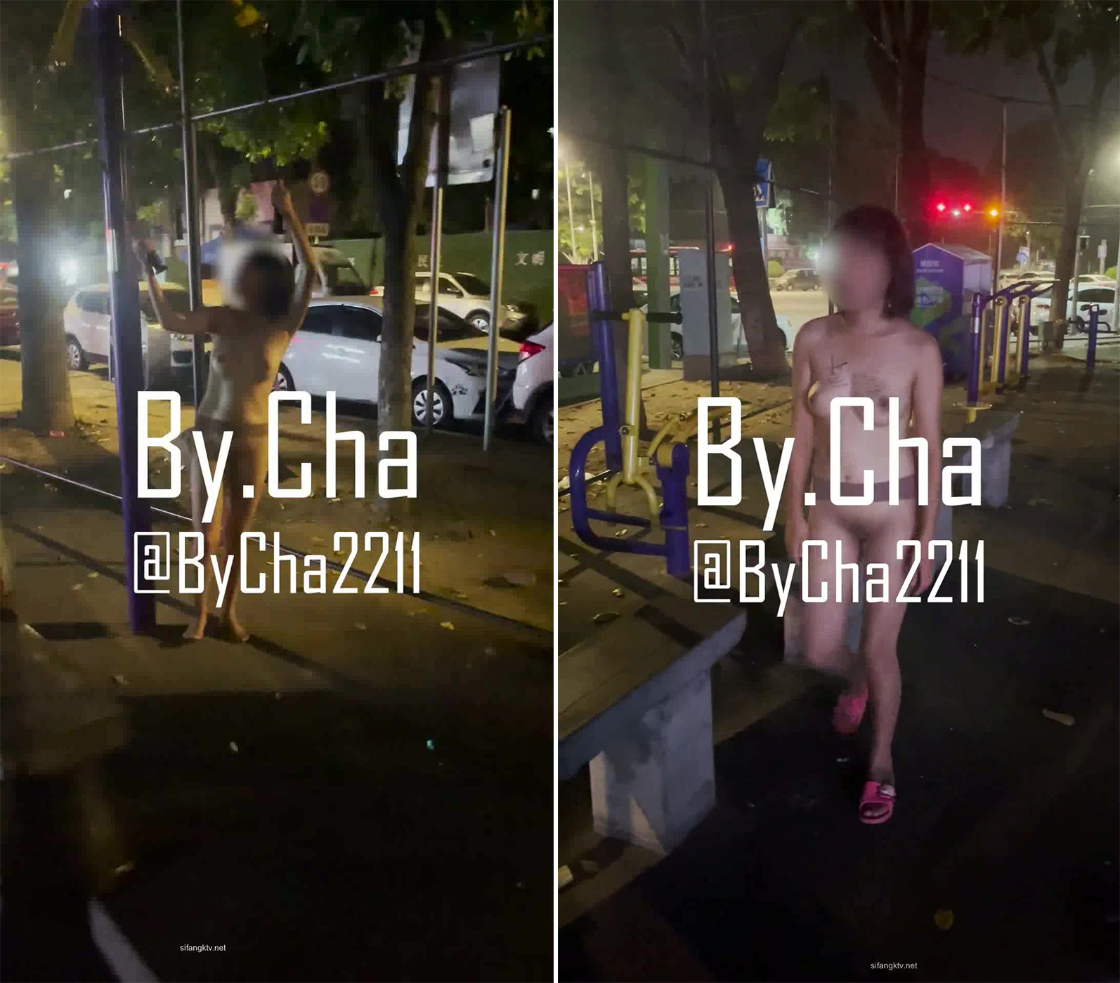 Twitter God [Cha Xiaoli] latest work - Ignoring the passersby and showing  their guts!