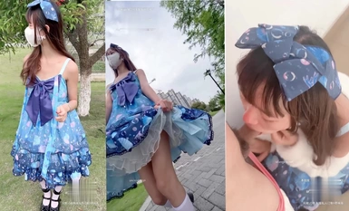 軟軟兔（Lt74523412）ブルードレスロリータ階段吹き抜けバーストファックインサイドショット