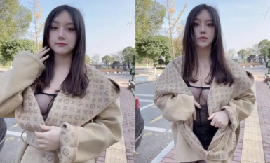 XiuRen.com model real private shoot outdoor remote control jumping egg exposed car to be played with