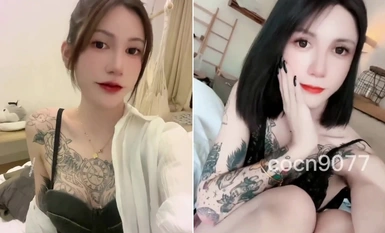 The top of the blow-up high-energy warning! Than a woman is still a woman high face value tattoo extreme TS niang [Li Xinru] private shoot, can attack can defend can foot can mouth technology first-class straight men favorite collection (3)