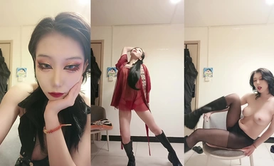 New Collection~Passionate Dance Royalty [Mirror Treasure] Long Legs Black Silk One Horse~Super Top Seductive Dance~ (5)