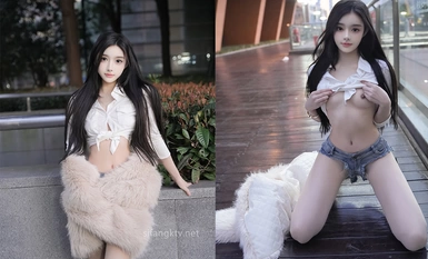 The face and body of the excellent show people network extreme young model Long Xueer and photographer's private shoots