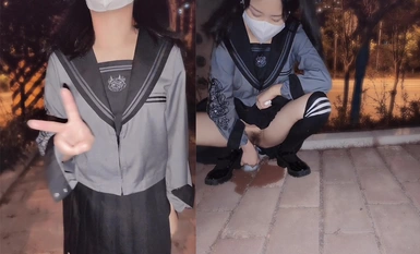 Cape Contrast Bitch - [Hu Jiuzhan (former Sister Fang)] Original Extreme Outdoor Being Followed by a Taxi Being Scared by a Delivery Boy