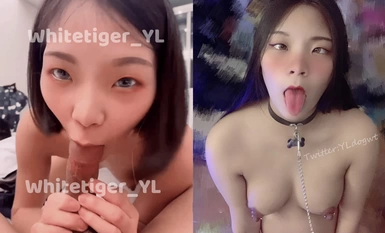 Twitter yellow short hair bitch [YLdogwt] milk 3P abyss giant hole urine face dog chain tuning collection (1)