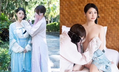 Xiu Ren net sweet and lovely type beauty ❤️_bean paste ✨ the latest double to give work_licking feet_grinding tofu_play milk play pussy