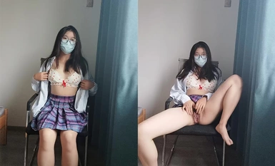 Một bộ sưu tập nhỏ ảnh selfie tiêu chuẩn @姣姣 của cô gái đeo kính (4)