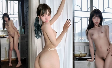 Photography curiosity [mountain wild village husband] imperial model, Twitter top high-face goddess [Guangshen shrimp sauce] exposed face private shoot complete set, snogging masturbation pure appearance under such a contrast (2)