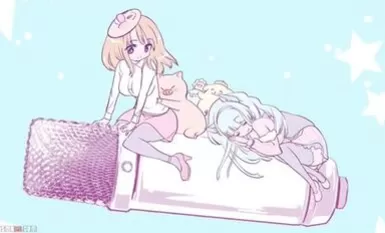 Bunny costume play♡Little drunken lady licking ears while chatting☆+