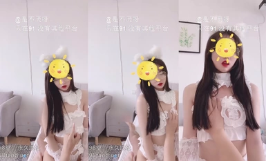 White Meow Mimi maid, long and huge, enjoys the sensation of the meat stick inside her body.