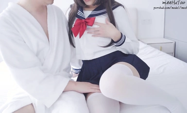 米胡桃(meehutao) 穿白絲JK水手服