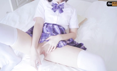 ミーフタオ（meehutao）JK均一、振動竿突きオナニー！(ミーフタオ)JK制服、バイブレーション竿突きオナニー(ミーフタオ)JK制服、バイブレーション竿突きオナニー!こんなにお水、超恥ずかしい！JKの制服、振動棒が回転します