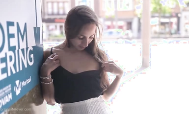 Street exposure and naked walking Bralessforever (Bitchinbubba) series of the best selection (3)