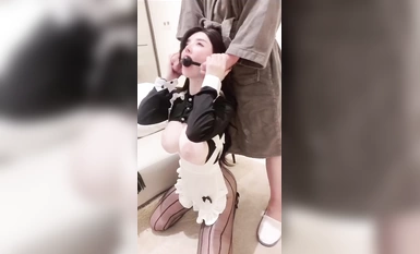 The best young model with big butt and big breasts [Pan Jiaojiao] training of maid and master + super charming full body nude dance