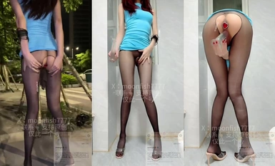 The latest VIP benefits for July, Twitter’s best long-legged and slender bitch [Orange] uses an anal plug and a big penis while walking, the stockings plug brings out a lot of slutty water, Ziwei urinates while walking on the street (3)