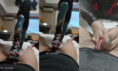 Soft and sweet, the ultimate pink and tender little cutie "coszj561" has immature silken feet and footjob, immature white tiger's beautiful pussy is pink, tender and tight, and is developed into a little bitch by the owner [Part 2] (9)