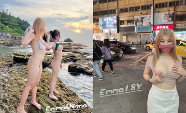 The latest leaked in August, the contrasting bitch [Emma18Y] with big breasts and big breasts on Twitter has paid a high price to subscribe to the benefits, bravely entered the men's toilet, a scenic supermarket, exposed props and had sex with crape myrtle in the wild (1)