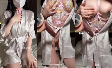 Olive-A little bitch in heat at home, seductive pajamas with embroidered sexy lingerie, deep penetration from behind