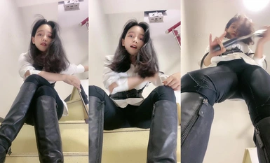 A collection of good-looking silk-footed lady@豆满月 insulting and extracting the essence (7)