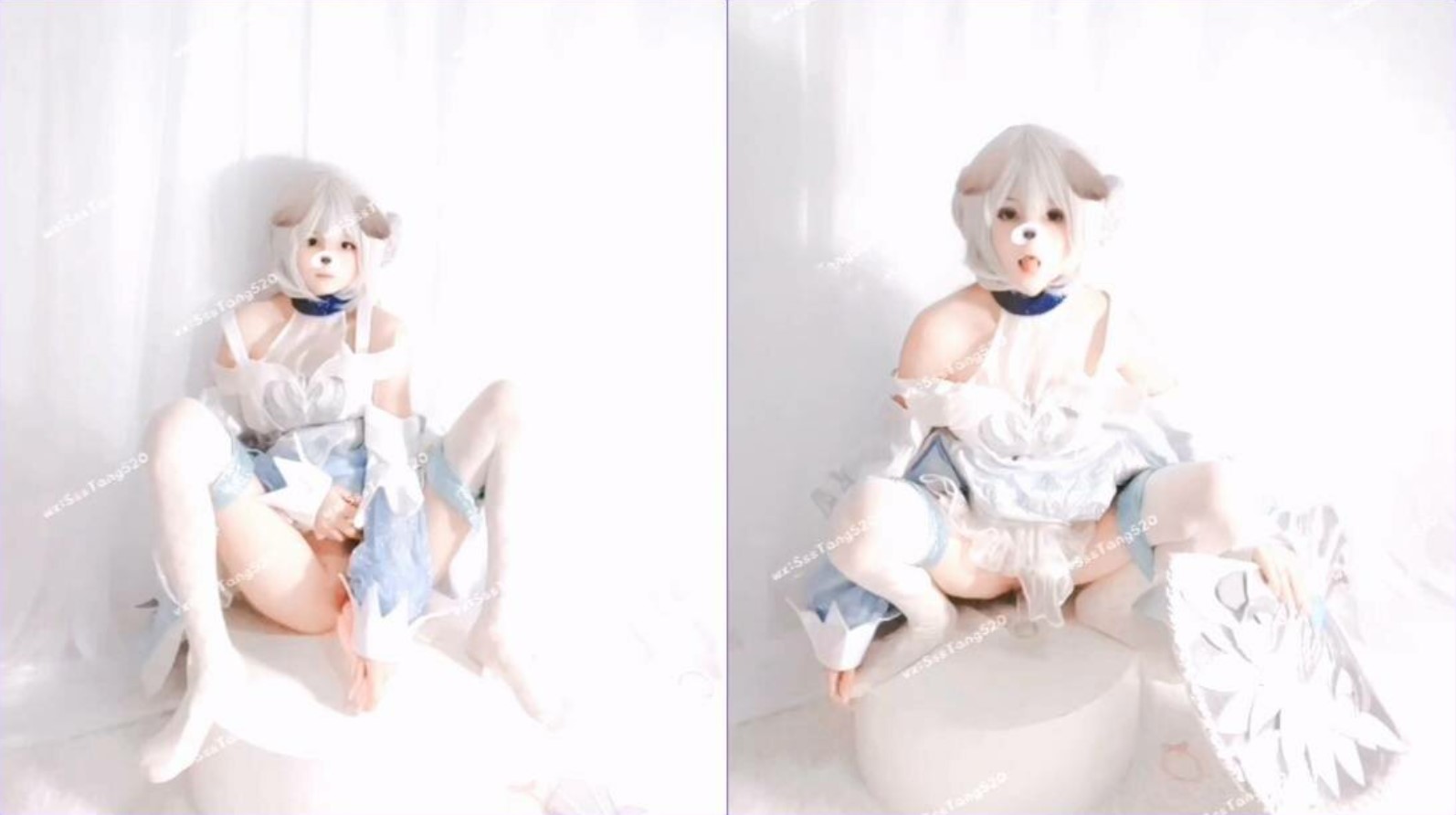 Super legal kawaii welfare goddess [Koike Rina] cos Xiaoqiao skin Swan  Dream, showing her face in the mirror, pure and beautiful little fairy (2)  -AVJB