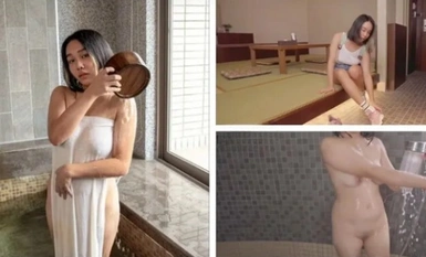 Wilderness "Open-air Bath" Beitou Hot Spring Girl in Beitou, Taiwan - Ling Xuan