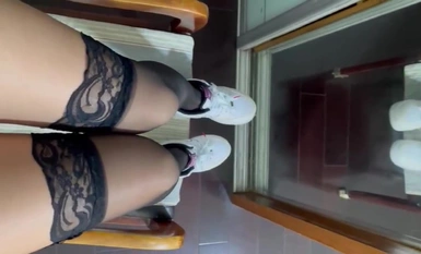 Yuming Photography Student Foot Model Barefoot White Socks Jade Foot Show Collection (10)