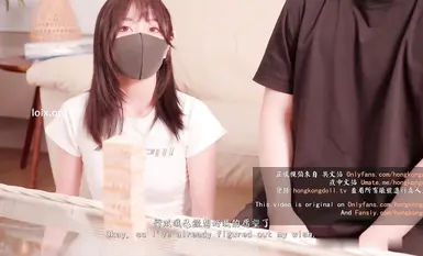 [HongKongDoll Doll Sister] Valentine's Day Special Edition Ex-boyfriend Lost all the money in the building block game Naked body Pink hole showing wet clamping