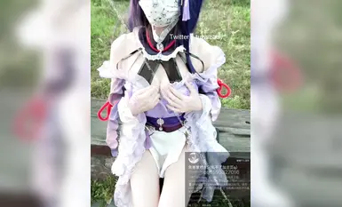 兔崽爱喷水(tuzaibaby ) 雷电将军边走边喷炮机喷水