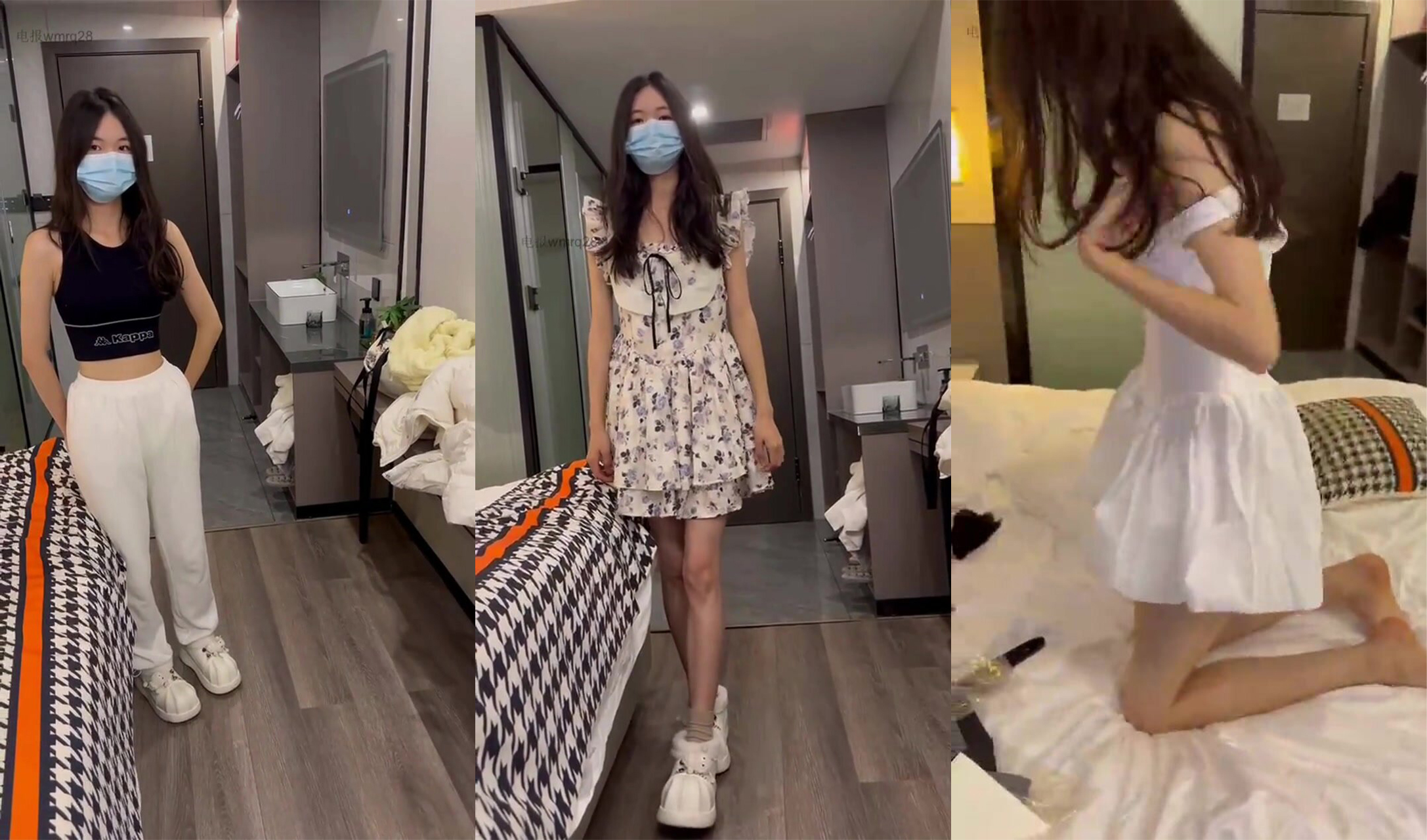碎花洋裙清純還未開苞的大學生妹子，約拍私密寫真，半推半就被攝影師道具調情，玩弄粉穴(1)